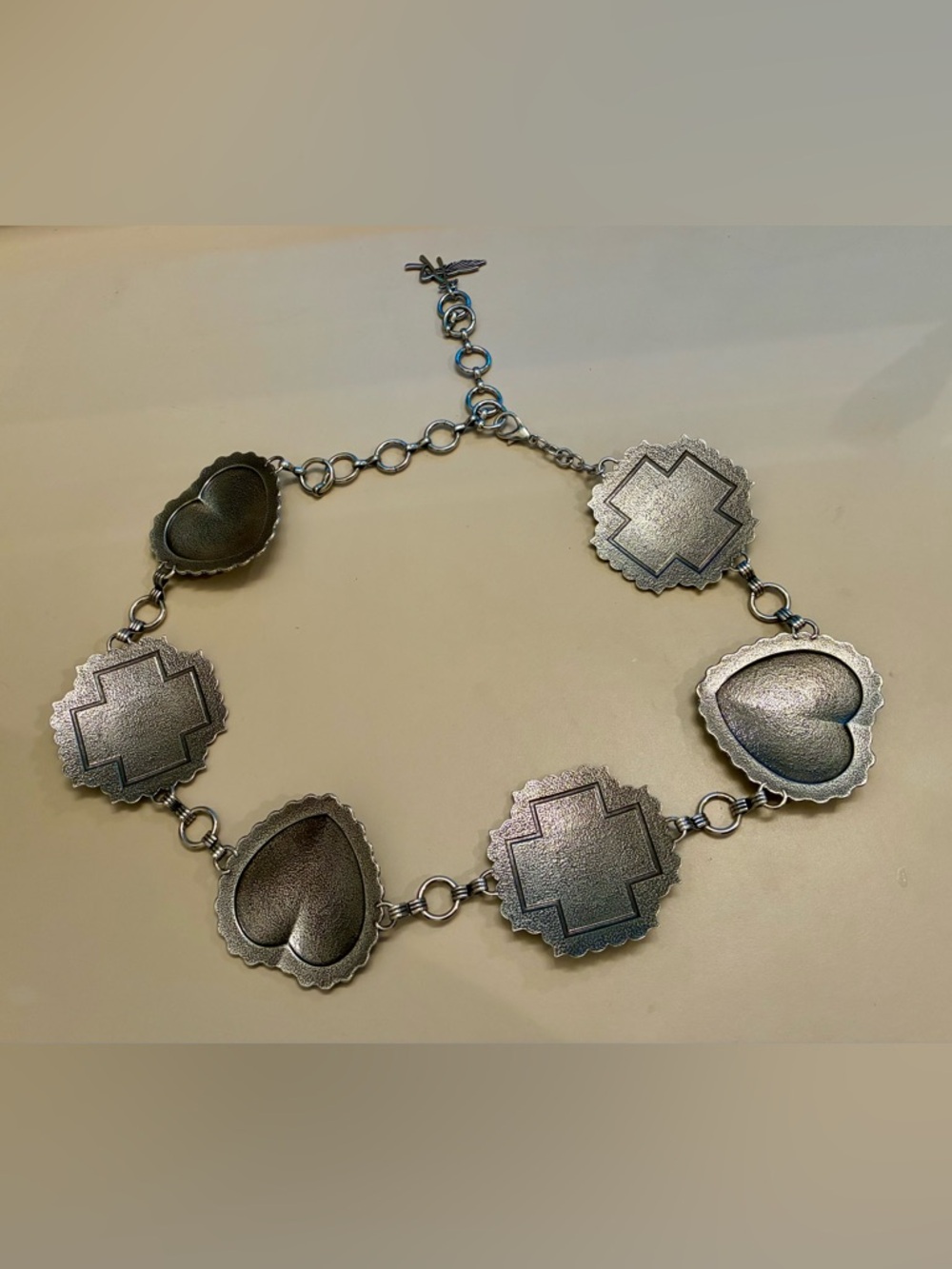 Angel Ranch Women’s Silver Heart, Square Concho Belt - Picture 5 of 6